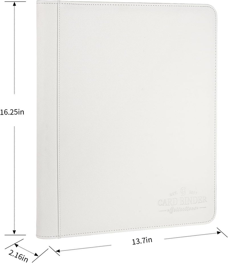 CARDBINDER Toploader Binder,Toploader Hard Cases, 9-Pocket Pages Sleeves Hold up 288 Cards.Toploader Card Binder with Sleeves for “3×4” rigid，Card Holder(White) - Image 2